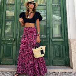 New style beach vacation casual printed half skirt